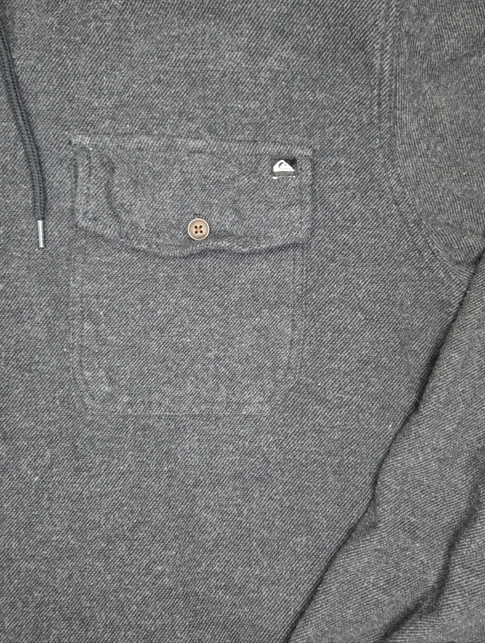 Quiksilver Hooded Flannel Shirt Jacket Size 3XL Charcoal Gray/Black Streetwear